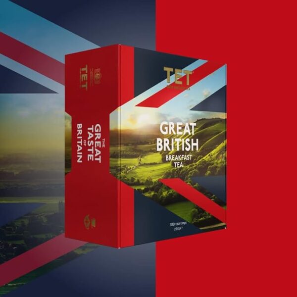 True English Tea (T.E.T) British Mix Collection, 30 Tea Bags 57.5g, front of box old design, available at teas.co.uk