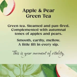 Twinings Apple and Pear Green Tea, 20 Tea Bags 40g, visual information about the tea, available at teas.co.uk