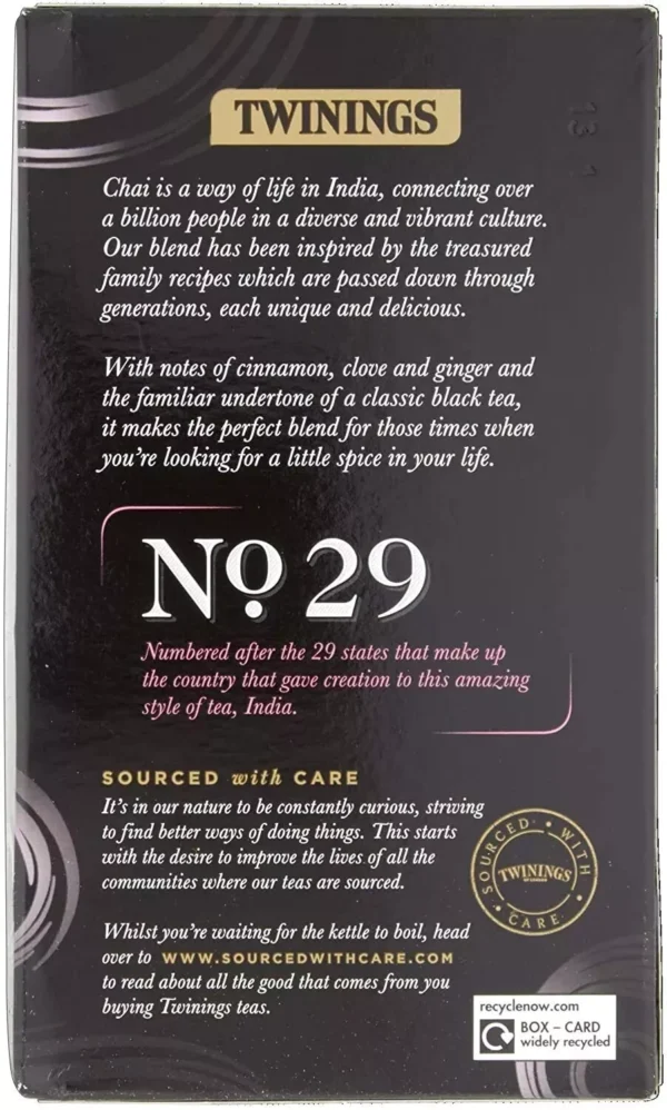 Twinings Dark Chai, 40 Tea Bags 80G