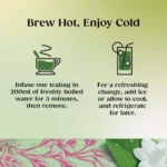 Twinings Jasmine Green Tea, 20 Tea Bags 40g, brewing instructions, available at teas.co.uk