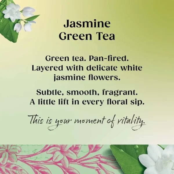 Twinings Jasmine Green Tea, 20 Tea Bags 40G, Visual Information, Available At Teas.co.uk