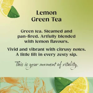 Twinings Lemon Green Tea, 20 Tea Bags 40g, information on taste profile, available at teas.co.uk