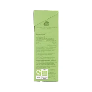 Twinings Pomegranate Green Tea, 20 Tea Bags 40g, left side of box, available at teas.co.uk