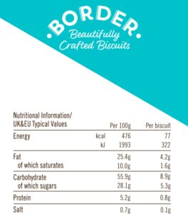 Border Classic Biscuit Sharing Pack, 400g, nutritional facts, available at teas.co.uk