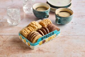 Border Classic Biscuit Sharing Pack, 400g, open box on table, available at teas.co.uk