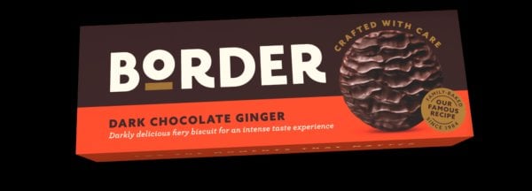 Border Dark Chocolate Ginger Organic Biscuits, 150g, Biscuits, Border Biscuits Limited. Sold by Teas.co.uk.