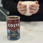 Costa Hot Chocolate Powder, 300g, open jar on worktop, available at teas.co.uk
