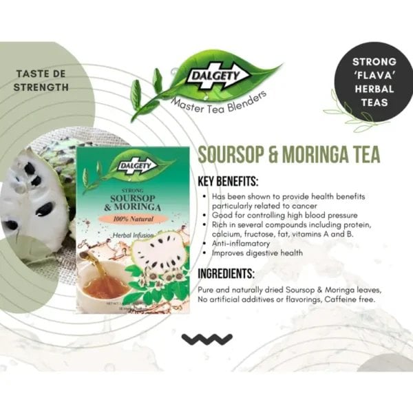 Dalgety Soursop And Moringa, 18 Tea Bags 40G, Nutritional Facts, Available At Teas.co.uk