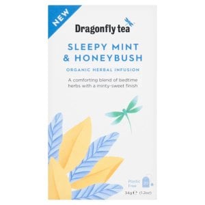 Dragonfly Organic Sleepy Mint and Honeybush, 20 Tea Bags 34g, Decaffeinated Speciality Teas, Dragonfly Teas Limited. Sold by Teas.co.uk.