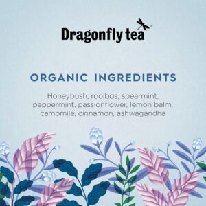 Dragonfly Organic Sleepy Mint and Honeybush, 20 Tea Bags 34g, organic tea facts, available at teas.co.uk