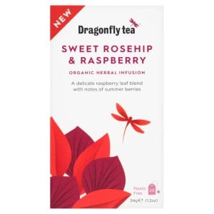 Dragonfly Organic Sweet Rosehip and Raspberry, 20 Tea Bags 34g
