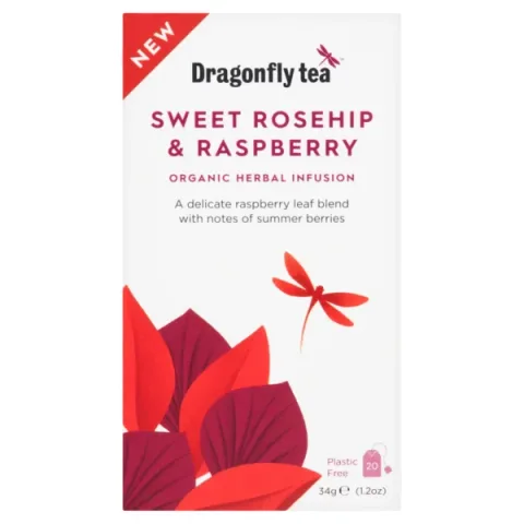Dragonfly Organic Sweet Rosehip and Raspberry, 20 Tea Bags 34g