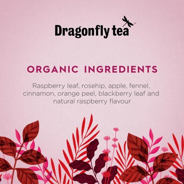 Dragonfly Organic Sweet Rosehip And Raspberry, 20 Tea Bags 34G, Organic Fact Sheet, Available At Teas.co.uk