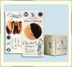 Island Bakery Chocolate and Ginger Organic Biscuits, 133g, multi angled, available at teas.co.uk