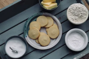 Island Bakery Scottish Shortbread Organic Biscuits, 125g, lifestyle action, available at teas.co.uk