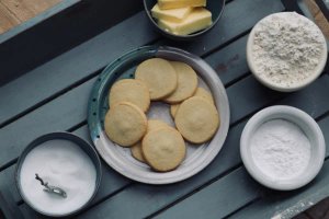 Island Bakery Scottish Shortbread Organic Biscuits, 125g, lifestyle action, available at teas.co.uk