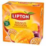 Lipton Mango and Passionfruit, 20 Tea Bags 36g, side of box, available at teas.co.uk