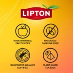 Lipton Peach Paradise, 20 Tea Bags 46g, fact sheet, available at teas.co.uk