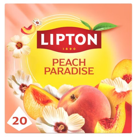 Lipton Peach Paradise, 20 Tea Bags 46g, Decaffeinated Speciality Teas, Lipton Teas and Infusions UK Limited. Sold by Teas.co.uk.