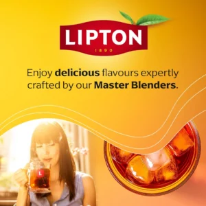Lipton Peach Paradise, 20 Tea Bags 46g, woman drinking tea, available at teas.co.uk