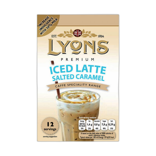 Lyons Salted Caramel Iced Latte, 12 Sachets 180g, Coffee, JDE Peet's N.V.. Sold by Teas.co.uk.