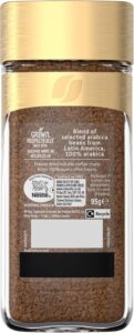 Nescafé Gold Blend Alta Rica Coffee, 95g, nutritional panel, available at teas.co.uk