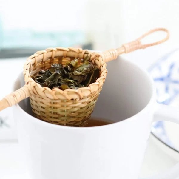 Pattiya Bamboo Tea Strainer, Handmade In Thailand, Close Up Brewing, Available At Teas.co.uk
