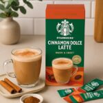 Starbucks Cinnamon Dolce Latte, 5 Sachets 117.5g, lifestyle shot, available at teas.co.uk