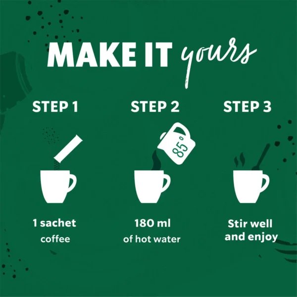 Starbucks Vanilla Latte, 5 Sachets 107.5g, brewing instructions, available at teas.co.uk