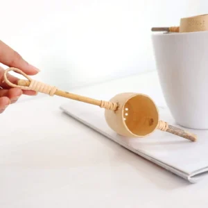 Tunta Bamboo Tea Strainer Handmade In Thailand Side, angle, available at teas.co.uk