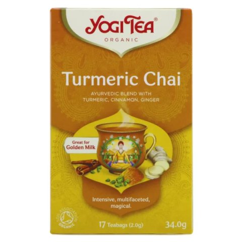 Yogi Tea Organic Turmeric Chai, 17 Tea Bags 34g, Chai, Yogi Tea GmbH. Sold by Teas.co.uk.