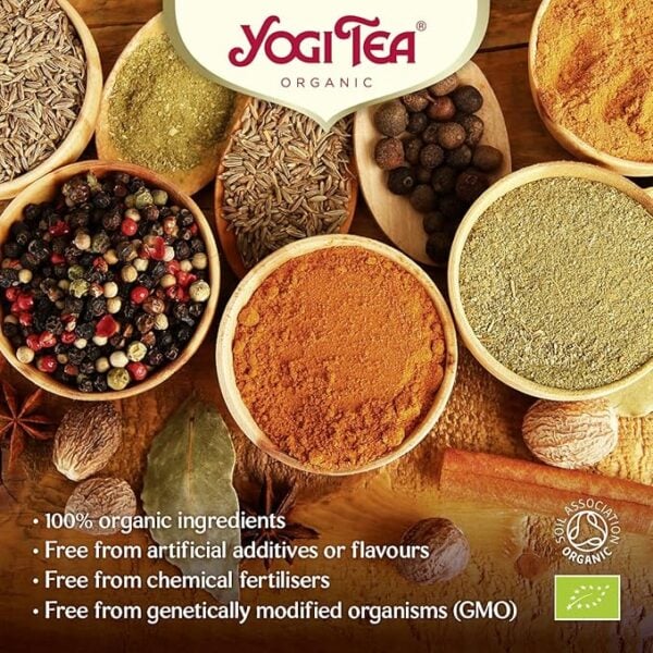 Yogi Tea Organic Turmeric Chai, 17 Tea Bags 34G, Real Ingredients Used, Available At Teas.co.uk