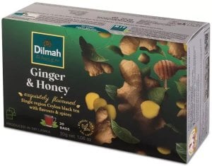 Dilmah Ginger and Honey, 20 Tea Bags 30g, Fruit and Herbal Tea, MJF Holdings Ltd. Sold by Teas.co.uk.