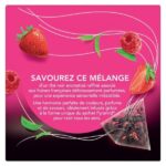 Lipton Black Tea Red Fruits with French Strawberries, 20 tea bags 30g, back of french box, available at teas.co.uk