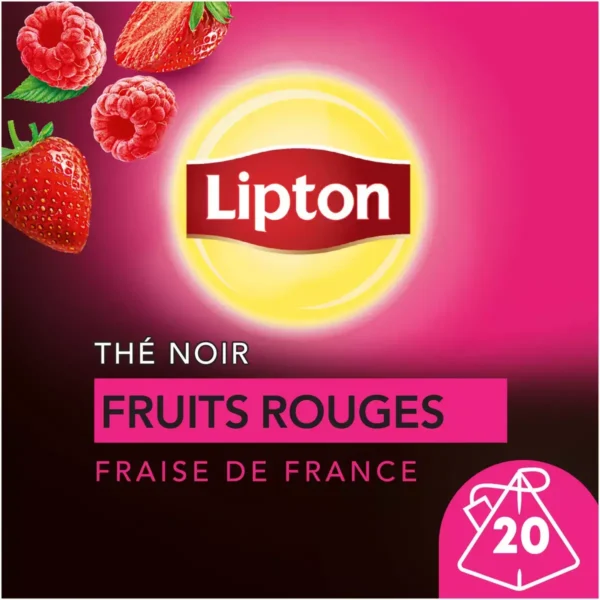 Www-Teas-Co-Uk-Lipton-Black-Tea-Red-Fruits-With-French-Strawberries-20-Tea-Bags-30G-3228881010971-French-Packaging-Front-Shot Lipton Black Tea Red Fruits With French Strawberries, 20 Tea Bags 30G