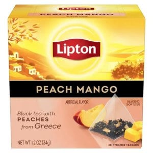Lipton Black Tea with Peach and Mango from Greece, 20 Tea Bags 34g, Black Tea, Lipton Teas and Infusions UK Limited. Sold by Teas.co.uk.