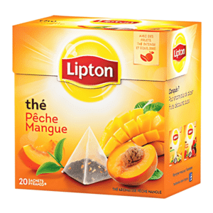 Lipton Black Tea with Peach and Mango from Greece, 20 Tea Bags 34g, old design box, available at teas.co.uk
