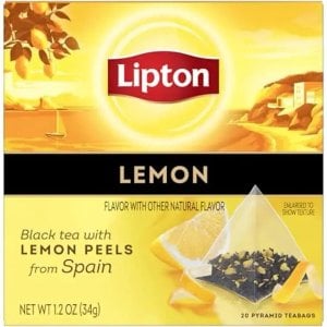 Lipton Black Tea with Spanish Lemons, 20 Tea Bags 34g, Black Tea, Lipton Teas and Infusions UK Limited. Sold by Teas.co.uk.