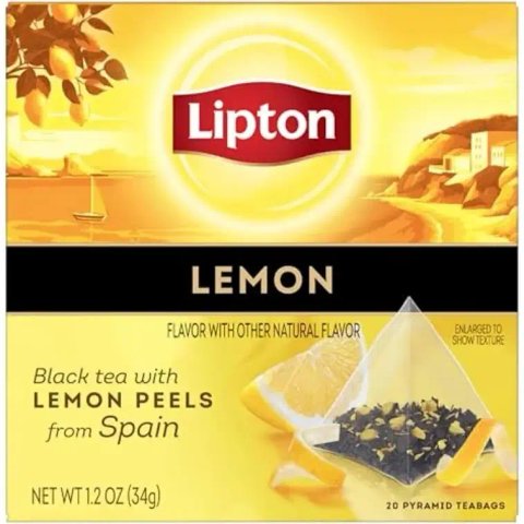 Lipton Black Tea with Spanish Lemons, 20 Tea Bags 34g