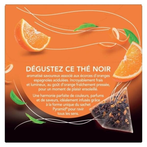 Lipton Black Tea With Spanish Orange, 20 Tea Bags 36G, Back Of Box, Available At Teas.co.uk