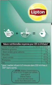 Lipton Evening Infusion, 20 Tea Bags 32g, left side of box, available at teas.co.uk