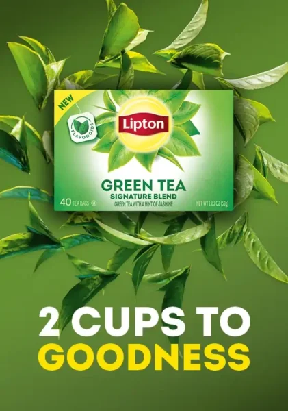 Lipton Organic Green Tea, 20 Tea Bags 28G, Marketing With Retail Box Uk Edition, Available At Teas.co.uk