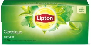 Lipton Pure Nature Green, 30 Tea Bags 39g, classic box front, available at teas.co.uk