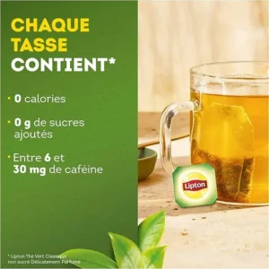 Lipton Pure Nature Green, 30 Tea Bags 39g, french brewing instructions, available at teas.co.uk