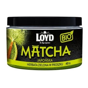 Loyd Matcha Japanese Green Tea Powder, 40g, old design front, available at teas.co.uk