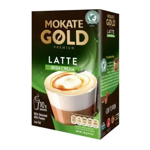 Mokate Gold Premium Irish Cream Latte, 10 Sachets 140g, Coffee, Mokate S.A.. Sold by Teas.co.uk.