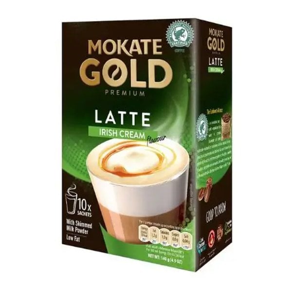 Mokate Gold Premium Irish Cream Latte, 10 Sachets 140G, Coffee, Mokate S.a.. Sold By Teas.co.uk.