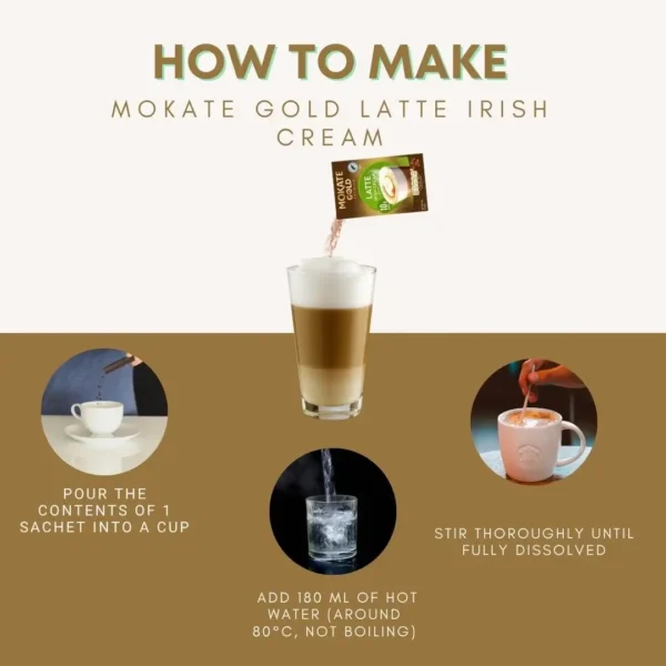 Mokate Gold Premium Irish Cream Latte, 10 Sachets 140G
