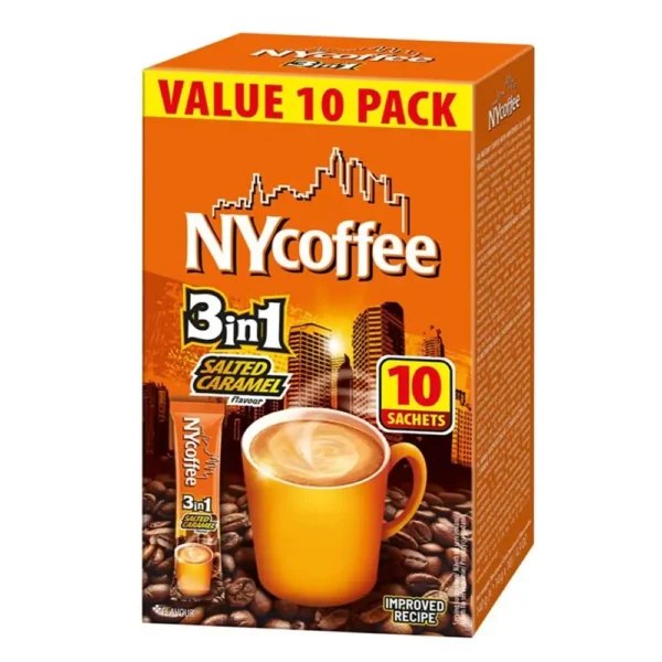 Nycoffee 3In1 Salted Caramel Flavour 10 Sachets 140G, Coffee, Ny Coffee Limited. Sold By Teas.co.uk.