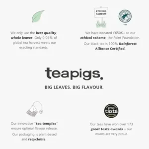 Teapigs Darjeeling, 15 Tea Bags 37.5g, about teapigs brand, available at teas.co.uk
